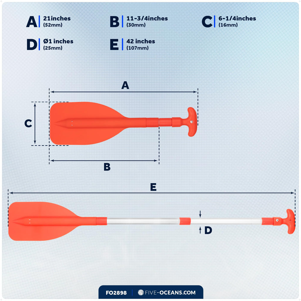 Telescoping Floating Orange Boat Paddle X3027
