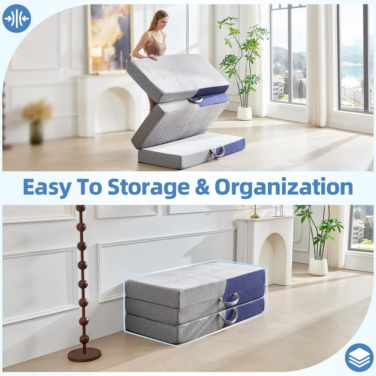 6 Inch Cooling Memory Foam Foldable Mattress Twin Size F515095