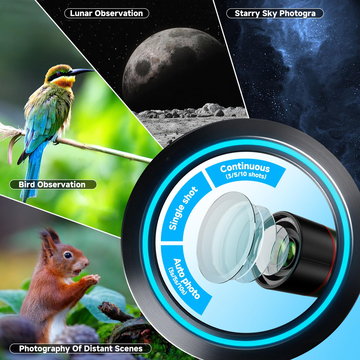 Auto-Focus Portable Digital Electronic Telescope M8225