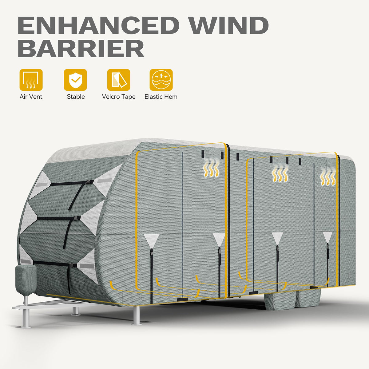 20-22FT Waterproof Rip-Stop Travel Trailer Cover F853