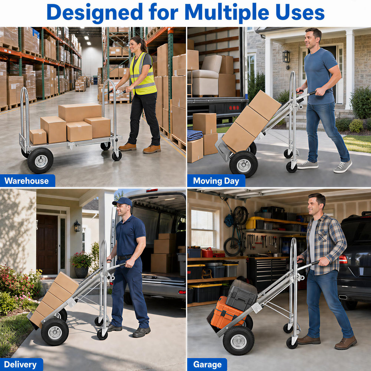 4 in 1 Stainless Steel Folding Hand Truck Dolly Y7303