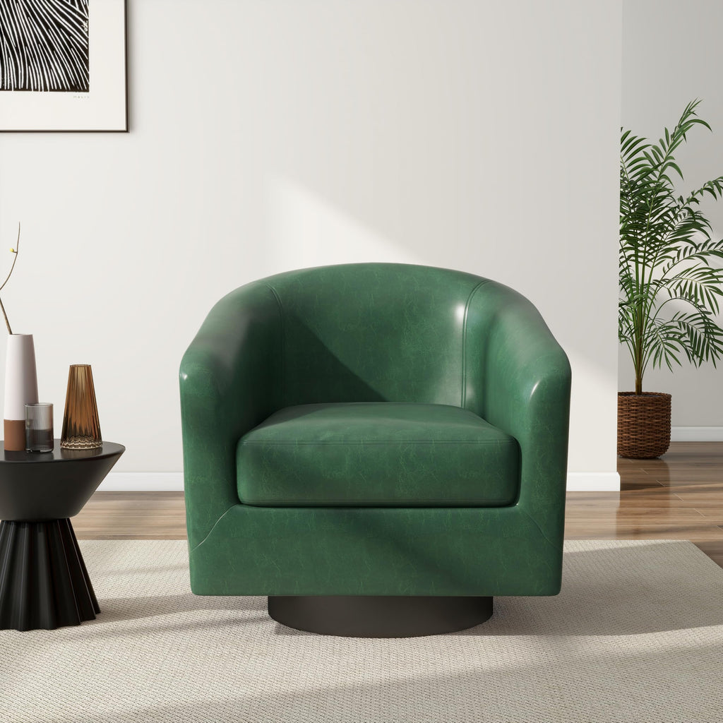 Green Swivel Barrel Accent Chair Set of 2 M77385