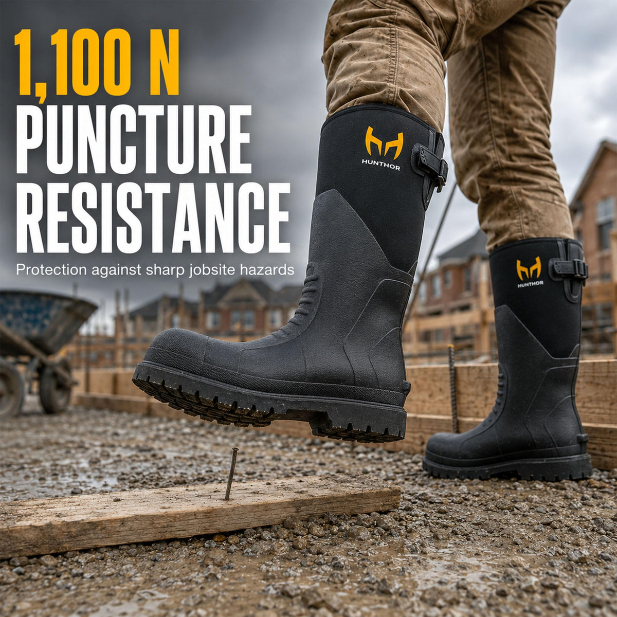 Steel Toe Rubber Work Boots with Steel Shank W938090