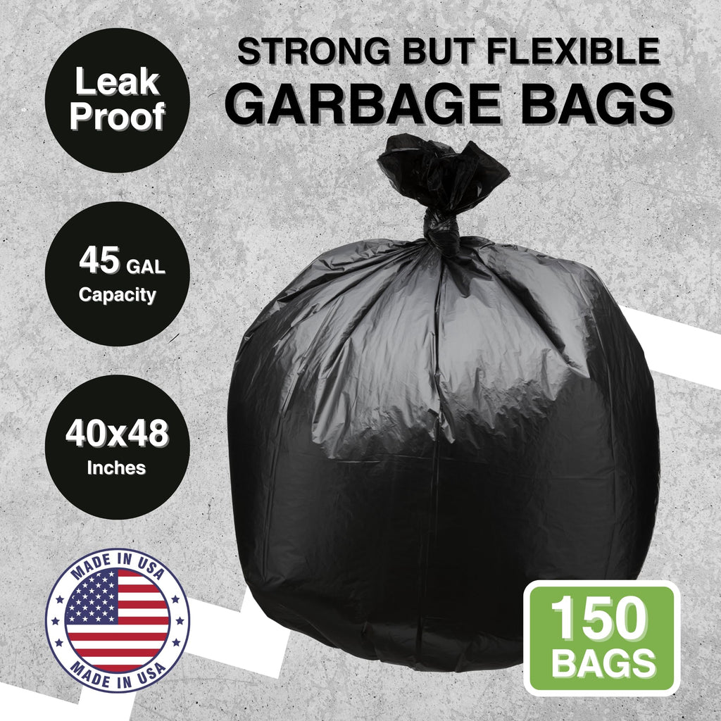 45 Gallon Black Trash Bag 150 Count Can Liner B14744