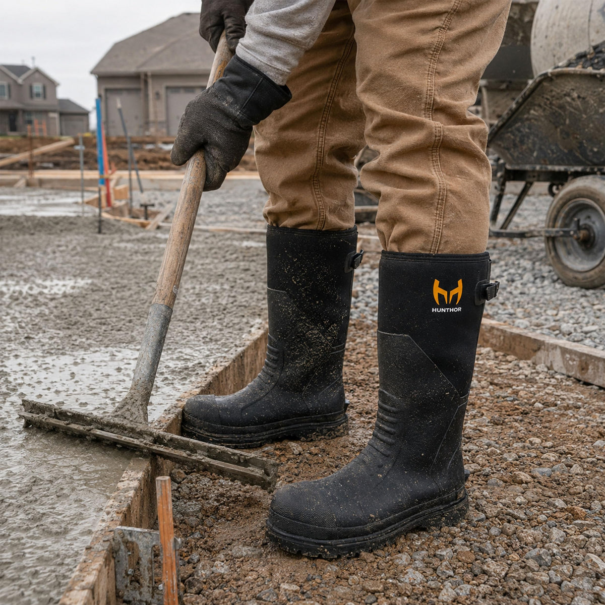 Steel Toe Rubber Work Boots with Steel Shank W938090