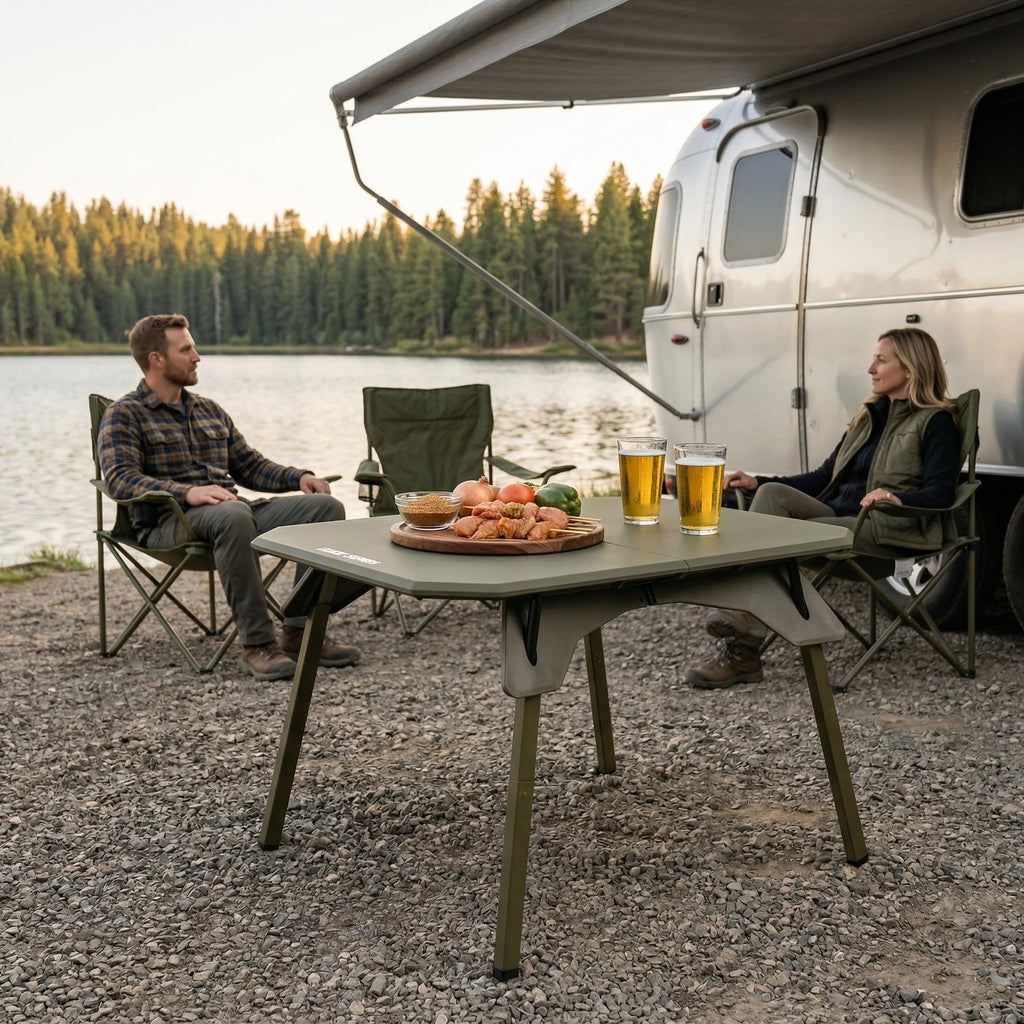 Folding Aluminum Camping Table with Carrying Bag N6619
