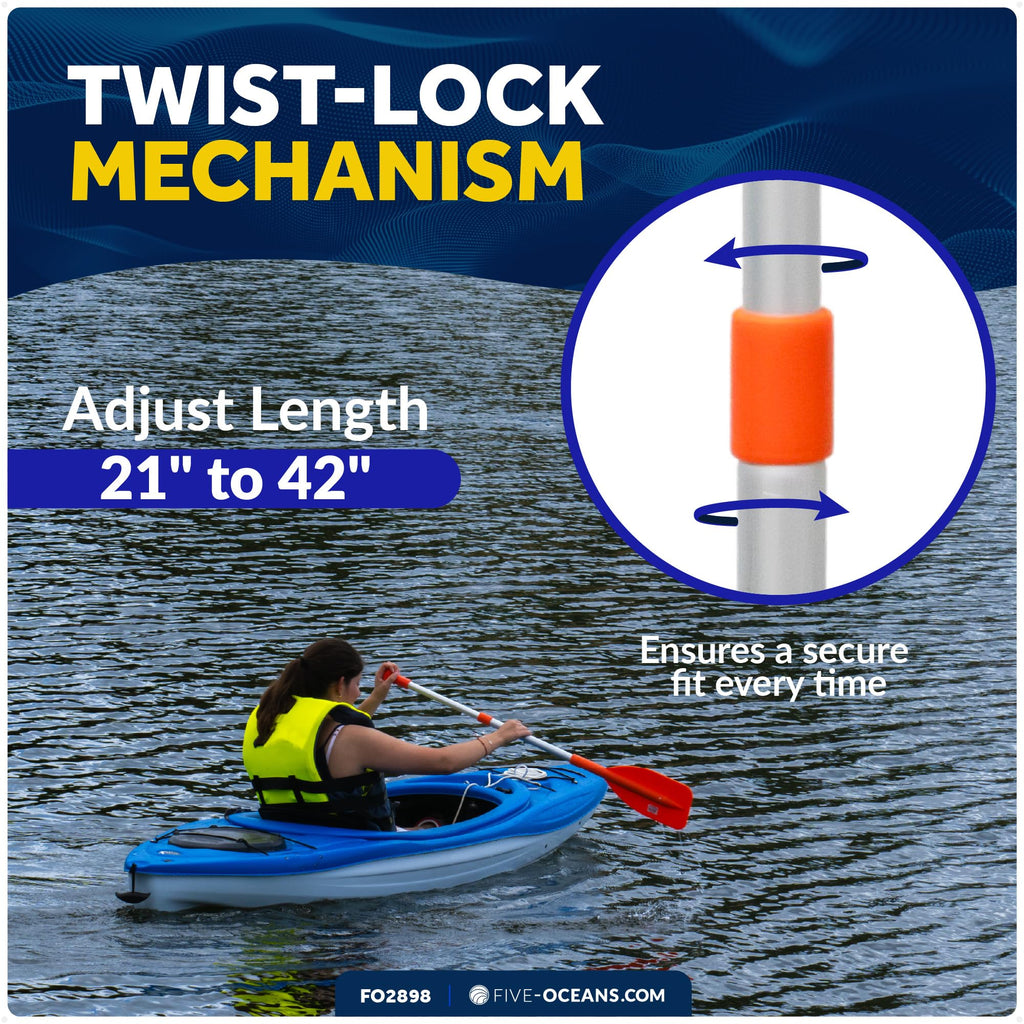 Telescoping Floating Orange Boat Paddle X3027