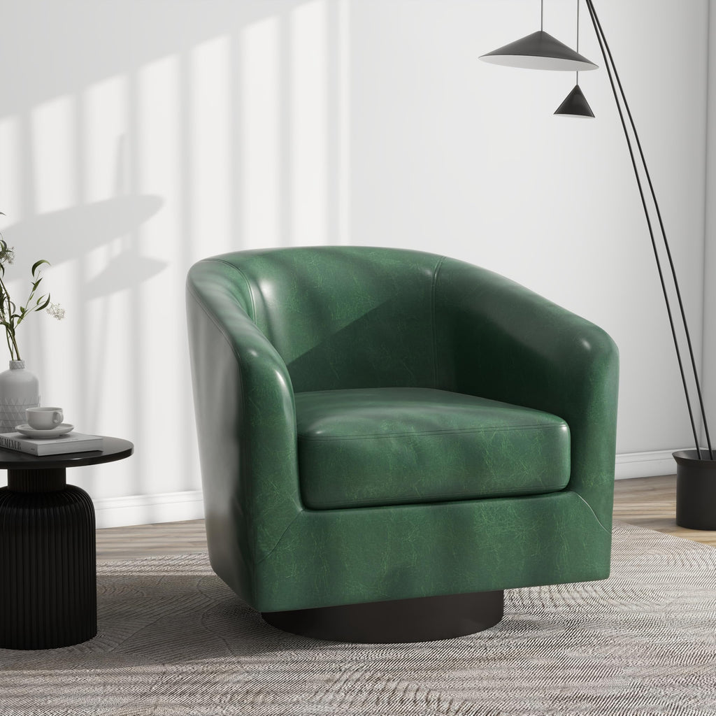Green Swivel Barrel Accent Chair Set of 2 M77385