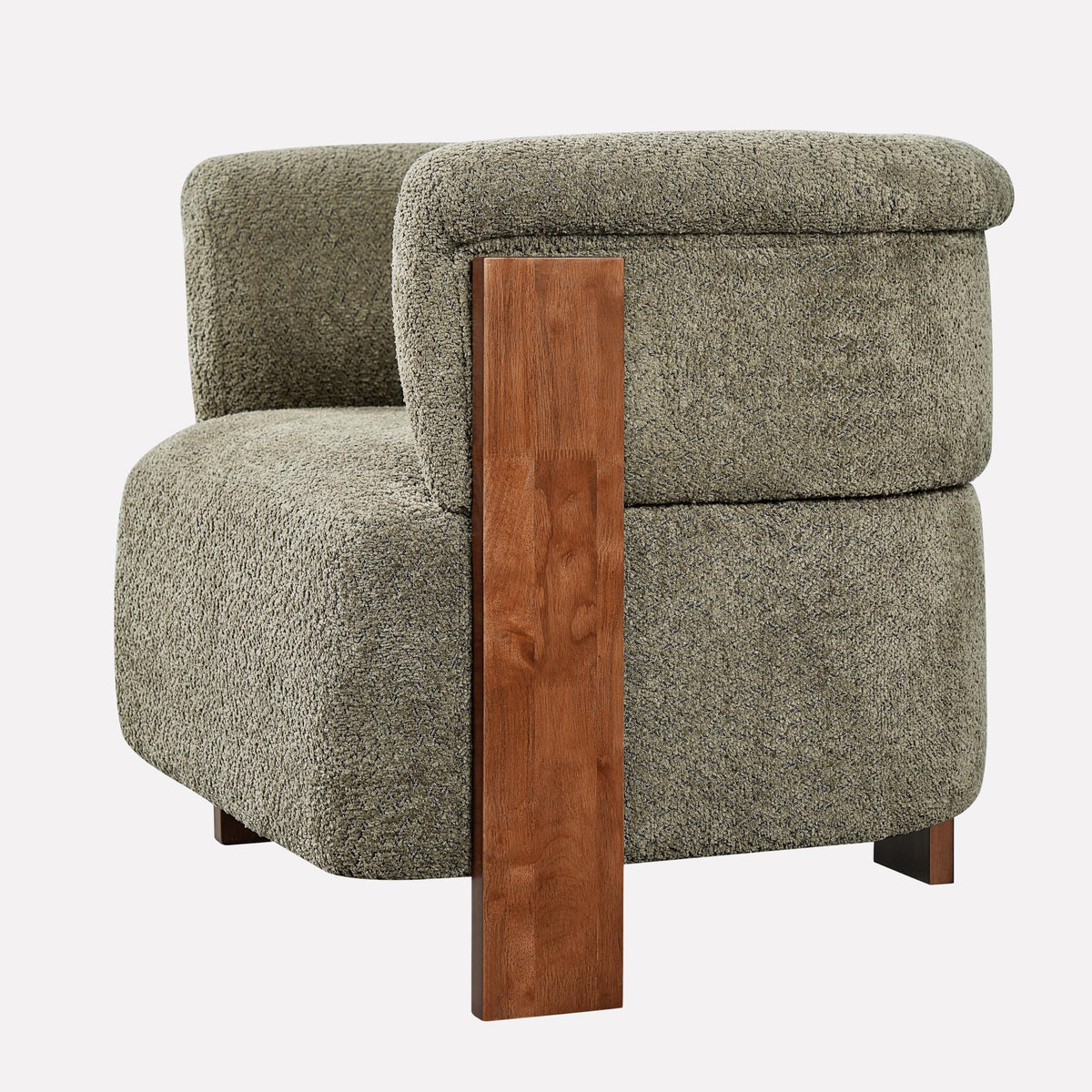 Boucle Upholstered Barrel Chairs Set of 2 W289