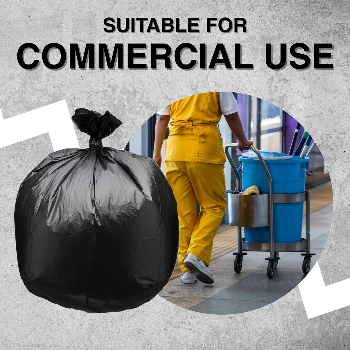 45 Gallon Black Trash Bag 150 Count Can Liner B14744