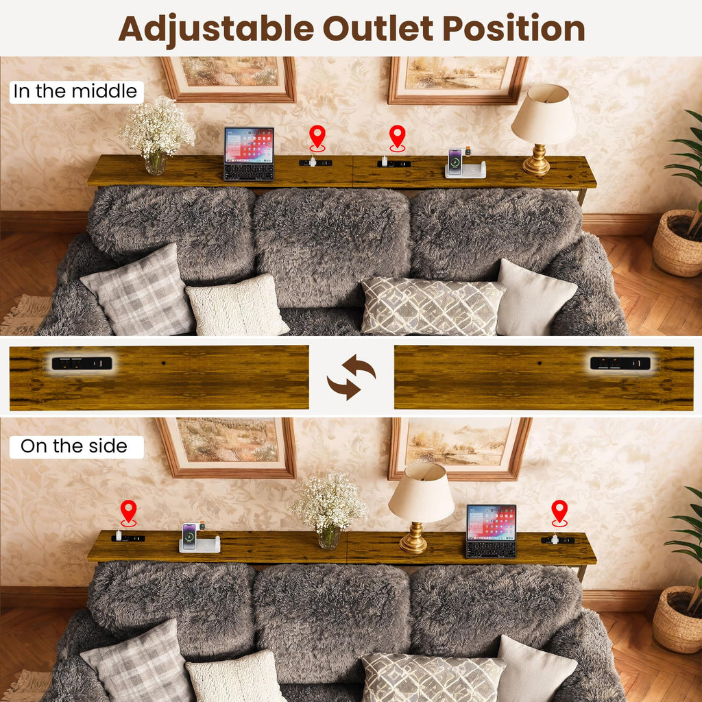 102 Inch Narrow Sofa Table with Power Outlets S93762