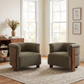 Boucle Upholstered Barrel Chairs Set of 2 W289
