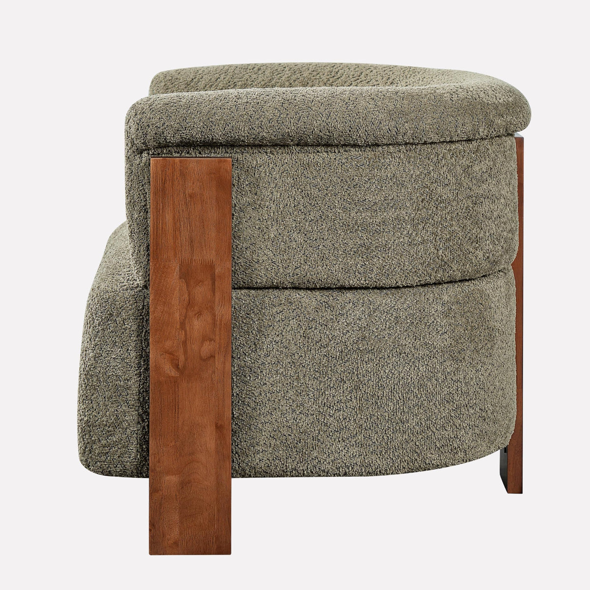 Boucle Upholstered Barrel Chairs Set of 2 W289