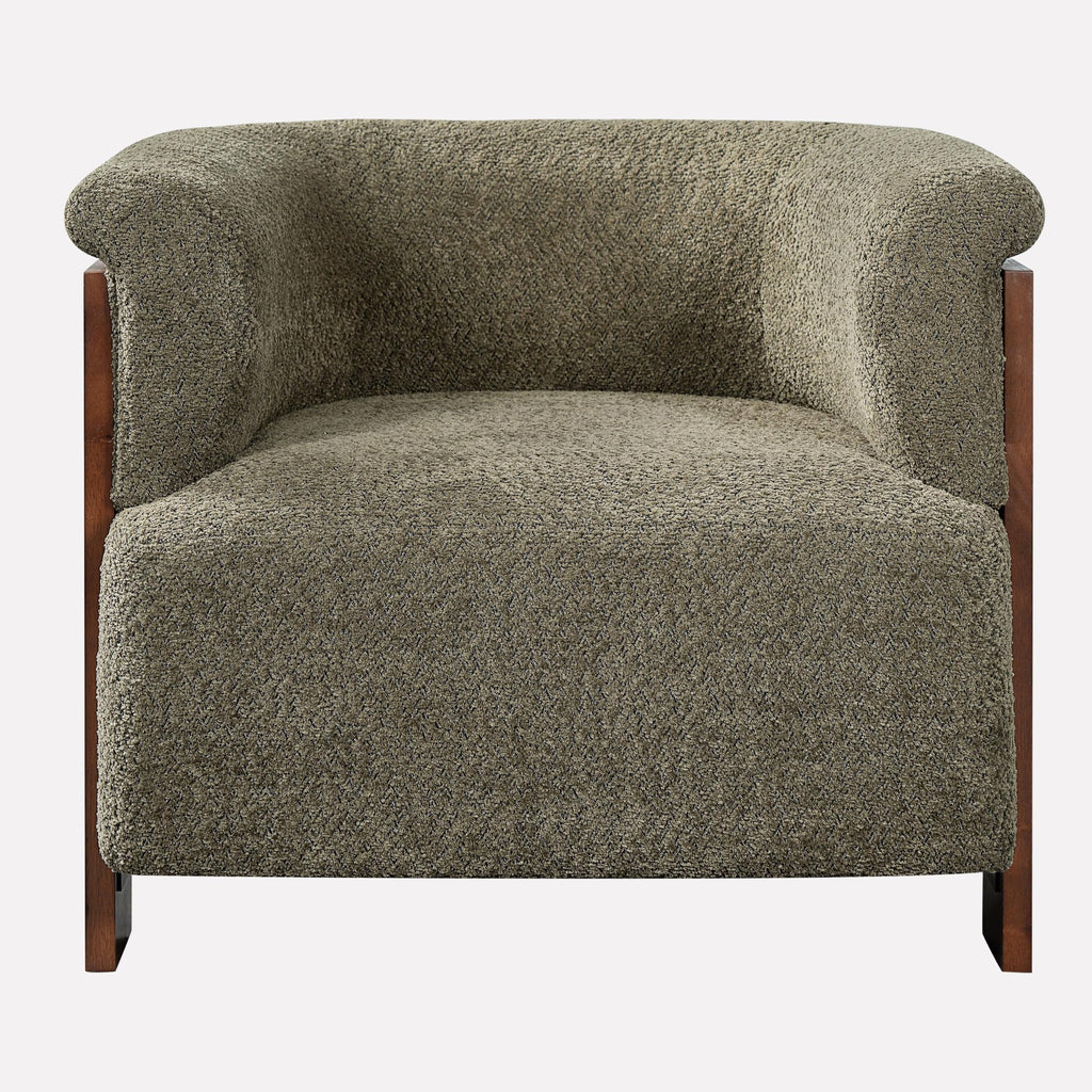 Boucle Upholstered Barrel Chairs Set of 2 W289